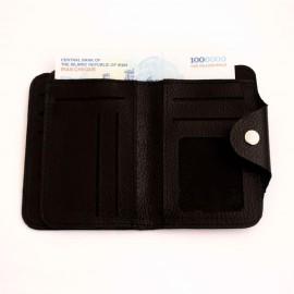 کیف پول چرم طبیعی جیبی مردانه طرح فلوتر مشکی کد 127