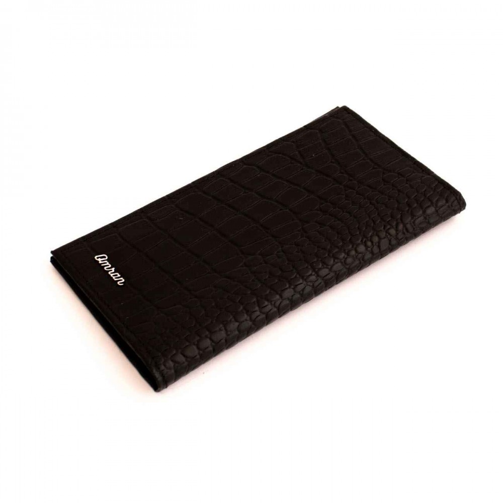 کیف پول چرم طبیعی کتی طرح درسا مشکی کد 129