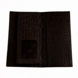 کیف پول چرم طبیعی کتی طرح درسا مشکی کد 129