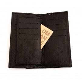 کیف پول چرم طبیعی کتی طرح کروکودیل مشکی کد 130