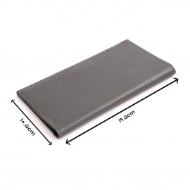 کیف پول چرم طبیعی کتی طرح فلوتر طوسی کد 138