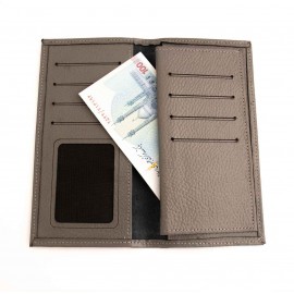 کیف پول چرم طبیعی کتی طرح فلوتر طوسی کد 138