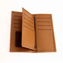 کیف پول چرم طبیعی کتی طرح فلوتر عسلی کد 141