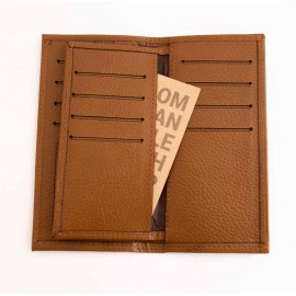 کیف پول چرم طبیعی کتی طرح فلوتر عسلی کد 141