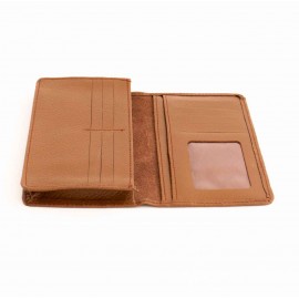 کیف پول چرم طبیعی کتی طرح مینیک فلوتر عسلی کد 142