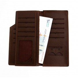 کیف پول چرم طبیعی کتی طرح فلوتر قهوه ای کد 143