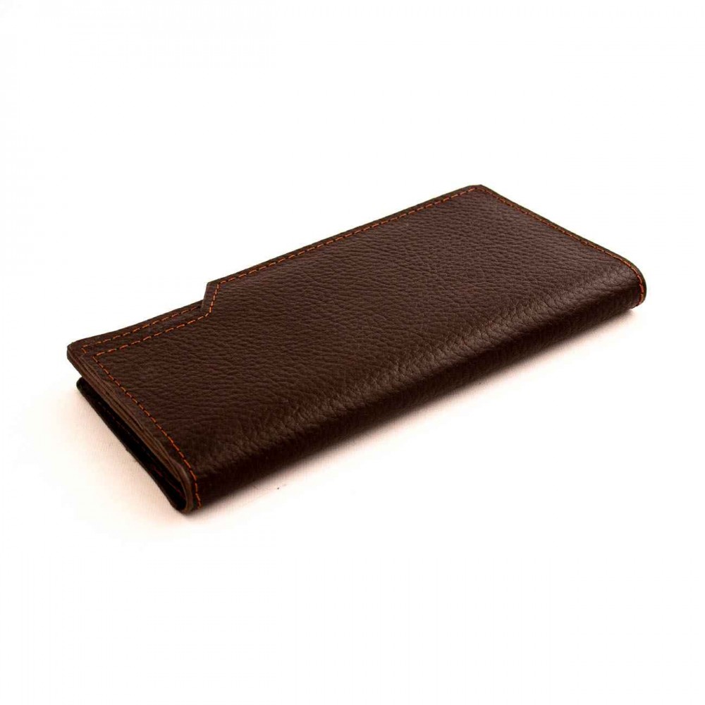 کیف پول چرم طبیعی کتی طرح فلوتر قهوه ای کد 143