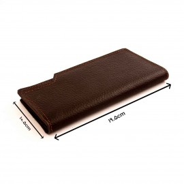 کیف پول چرم طبیعی کتی طرح فلوتر قهوه ای کد 143