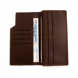 کیف پول چرم طبیعی کتی طرح فلوتر قهوه ای کد 143