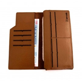 کیف پول چرم طبیعی کتی طرح فلوتر عسلی کد 144