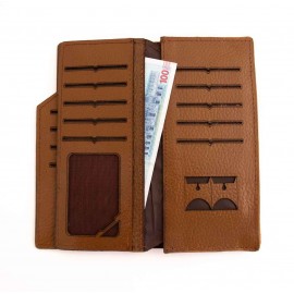 کیف پول چرم طبیعی کتی طرح فلوتر عسلی کد 144