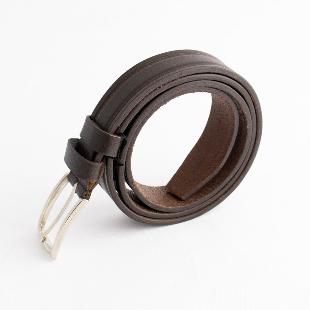 کمربند چرم طبیعی گاومیش کلاسیک مردانه قهوه ای 3.5 سانتی کد br-6019 به طول 125 سانتیمتر