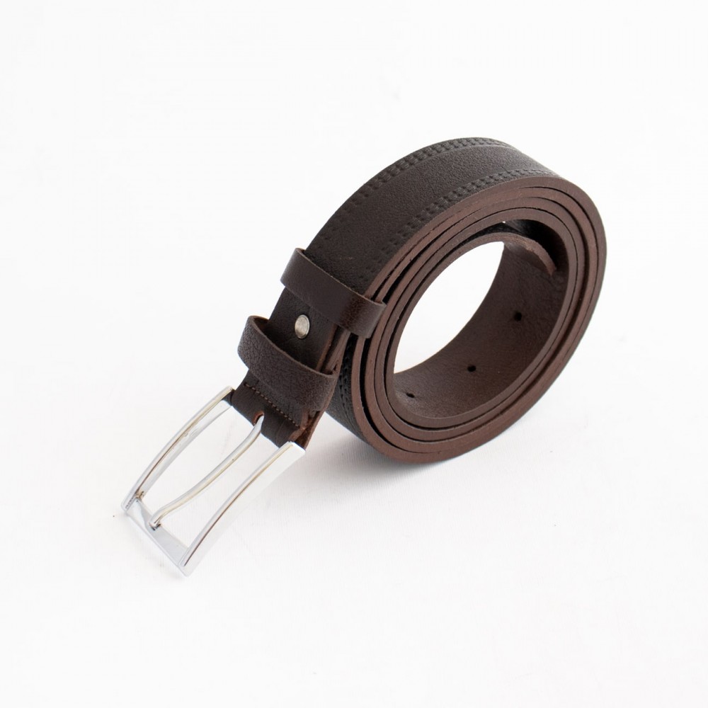 کمربند چرم طبیعی گاومیش کلاسیک مردانه قهوه ای 3.5 سانتی کد br-6020 به طول 130 سانتیمتر