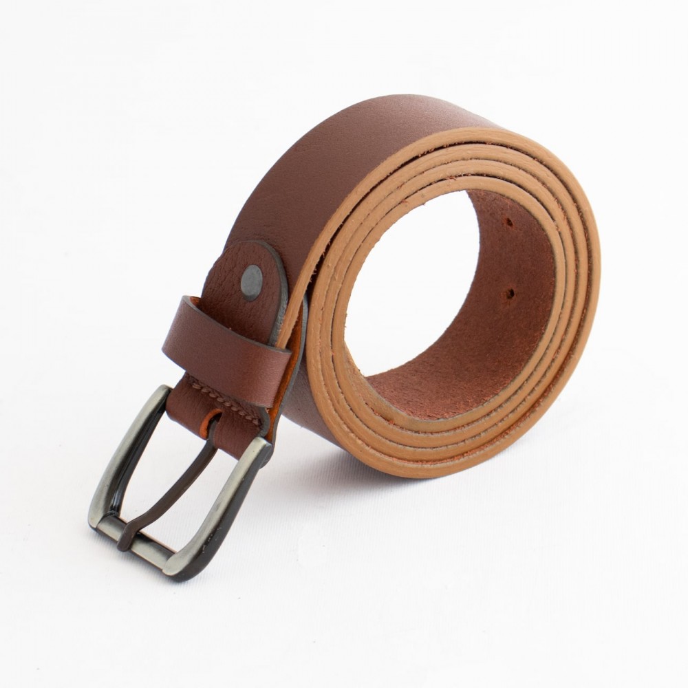 کمربند چرم طبیعی گاومیش مردانه قهوه ای 4 سانتی کد br-6027 به طول 115 سانتیمتر