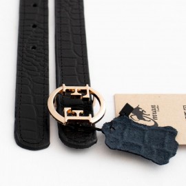 کمربند چرم طبیعی گاوی زنانه مشکی کرکدیلی 2.5 سانتی کد bl-6037 به طول 110 سانتیمتر