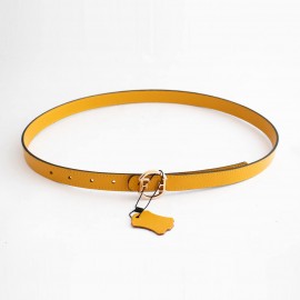 کمربند چرم طبیعی گاوی زنانه زرد فلوتر 2.5 سانتی کد bl-6041 به طول 115 سانتیمتر