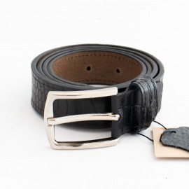 کمربند چرم طبیعی گاوی مردانه مشکی 3.5 سانتی طرح کرکودیل کد bl-6044 به طول 119 سانتیمتر