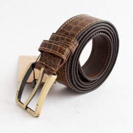 کمربند چرم طبیعی گاوی مردانه عسلی 3.5 سانتی طرح کرکودیل کد bl-6046 به طول 130 سانتیمتر