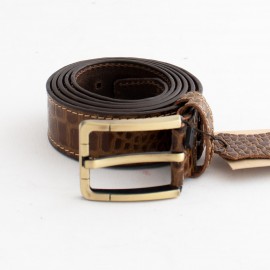 کمربند چرم طبیعی گاوی مردانه عسلی 3.5 سانتی طرح کرکودیل کد bl-6046 به طول 130 سانتیمتر