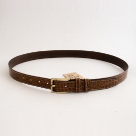 کمربند چرم طبیعی گاوی مردانه عسلی 3.5 سانتی طرح کرکودیل کد bl-6046 به طول 130 سانتیمتر