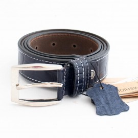 کمربند چرم طبیعی گاوی مردانه سرمه ای 3.5 سانتی طرح کرکودیل کد bl-6049 به طول 130 سانتیمتر