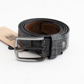 کمربند چرم طبیعی گاوی مردانه طوسی 3.5 سانتی طرح کرکودیل کد bl-6050 به طول 130 سانتیمتر