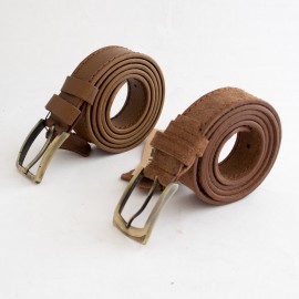 کمربند چرم طبیعی گاوی نبوک مردانه عسلی 3.5 سانتی دستدوز کد bl-6052 به طول 128 سانتیمتر