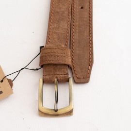 کمربند چرم طبیعی گاوی نبوک مردانه عسلی 3.5 سانتی دستدوز کد bl-6052 به طول 128 سانتیمتر