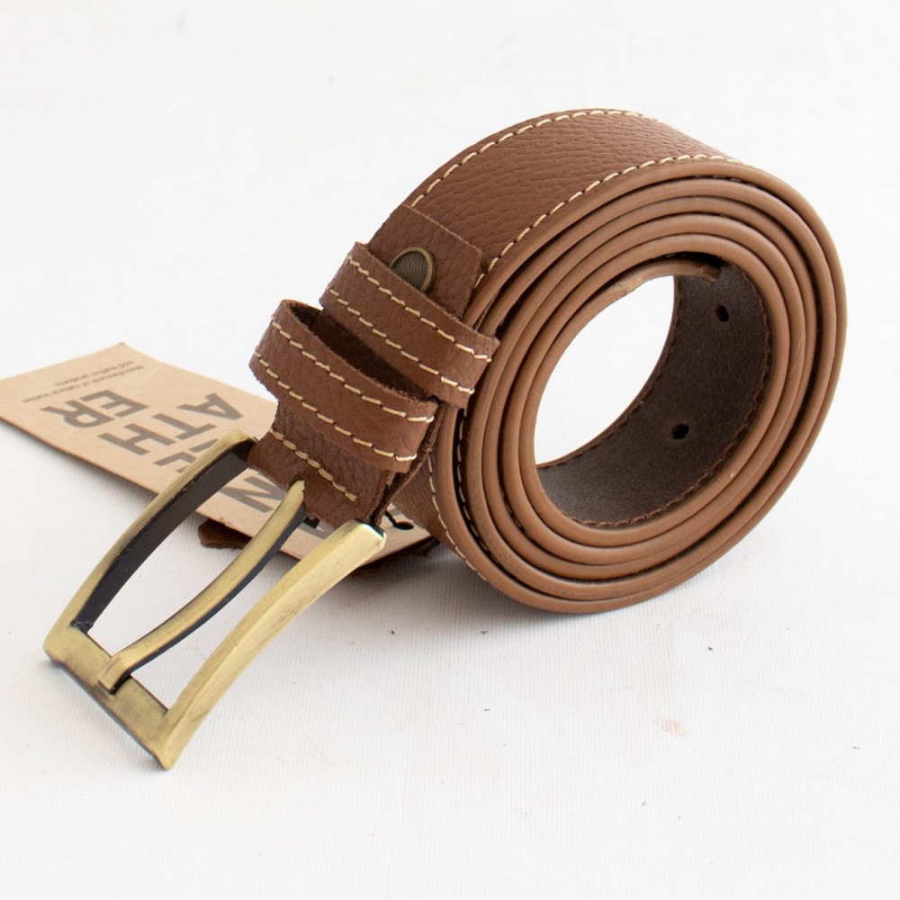 کمربند چرم طبیعی گاوی مردانه فلوتر عسلی 3.5 سانتی کد bl-6058 به طول 130 سانتیمتر