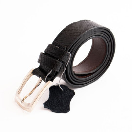 کمربند چرم طبیعی گاوی مردانه ماری پیتون مشکی 3.5 سانتی کد bl-6060 به طول 130 سانتیمتر