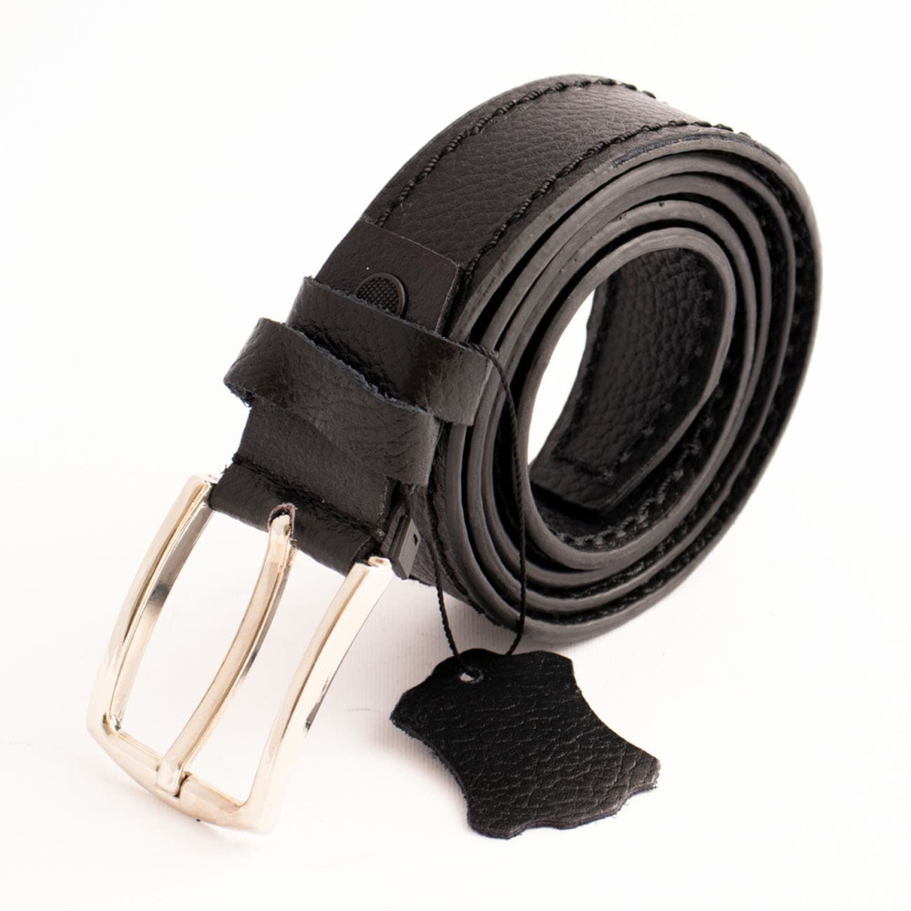 کمربند چرم طبیعی گاوی فلوتر مردانه مشکی 3.5 سانتی دستدوز کد bl-6062 به طول 128 سانتیمتر