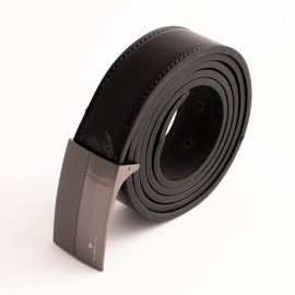 کمربند چرم طبیعی گاومیش مردانه مشکی 3.5 سانتی کد bl-6063 به طول 125 سانتیمتر