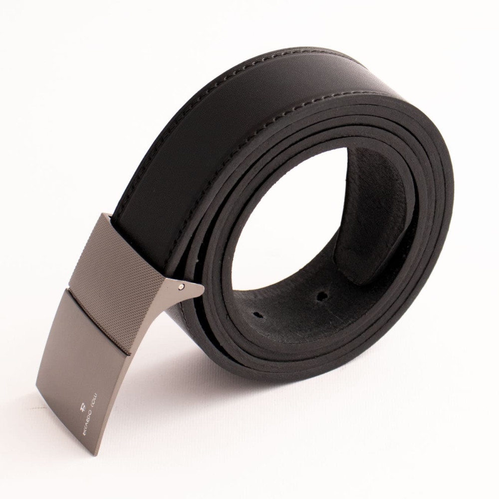 کمربند چرم طبیعی گاومیش مردانه مشکی 3.5 سانتی کد bl-6064 به طول 115 و 120 سانتیمتر