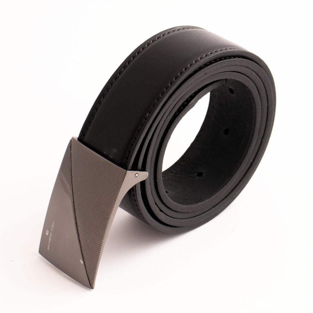 کمربند چرم طبیعی گاومیش مردانه مشکی 3.5 سانتی کد bl-6065 به طول 105 و 110 سانتیمتر