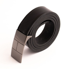 کمربند چرم طبیعی گاومیش مردانه مشکی 3.5 سانتی کد bl-6066 به طول 110 و 125 سانتیمتر