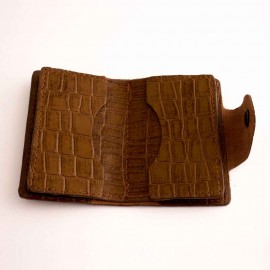 جاکارتی چرم طبیعی طرح کروکودیل عسلی کد 146
