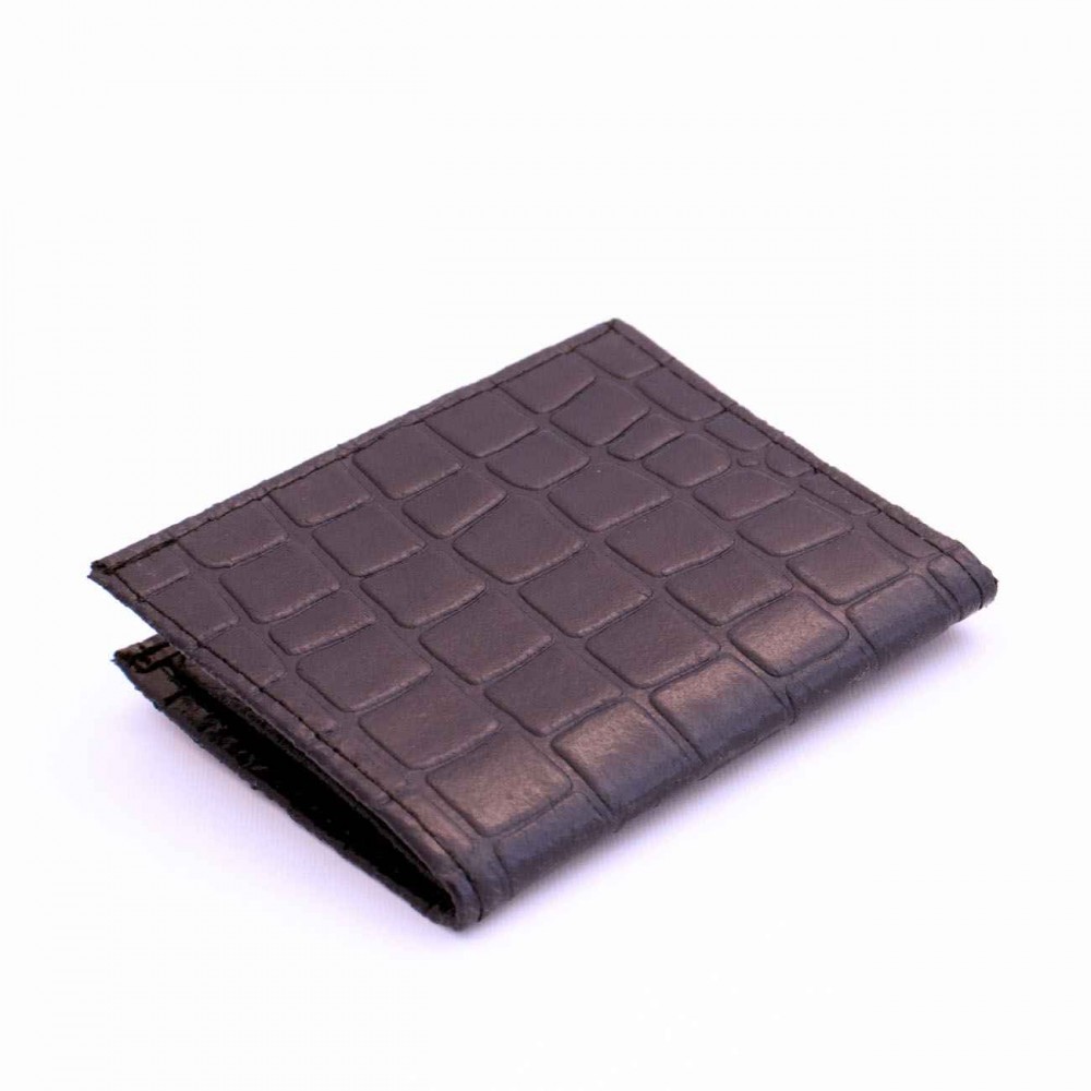 جاکارتی چرم طبیعی طرح کروکودیل سرمه‌ای کد 152