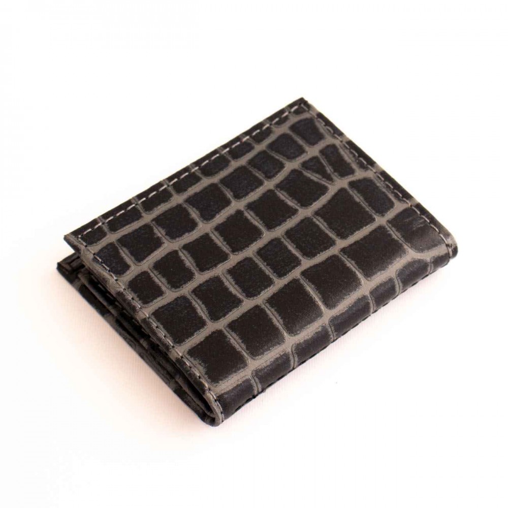 جاکارتی چرم طبیعی طرح کروکودیل طوسی کد 153