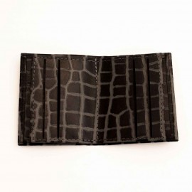 جاکارتی چرم طبیعی طرح کروکودیل طوسی کد 153