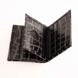 جاکارتی چرم طبیعی طرح کروکودیل طوسی کد 153