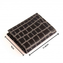 جاکارتی چرم طبیعی طرح کروکودیل طوسی کد 153