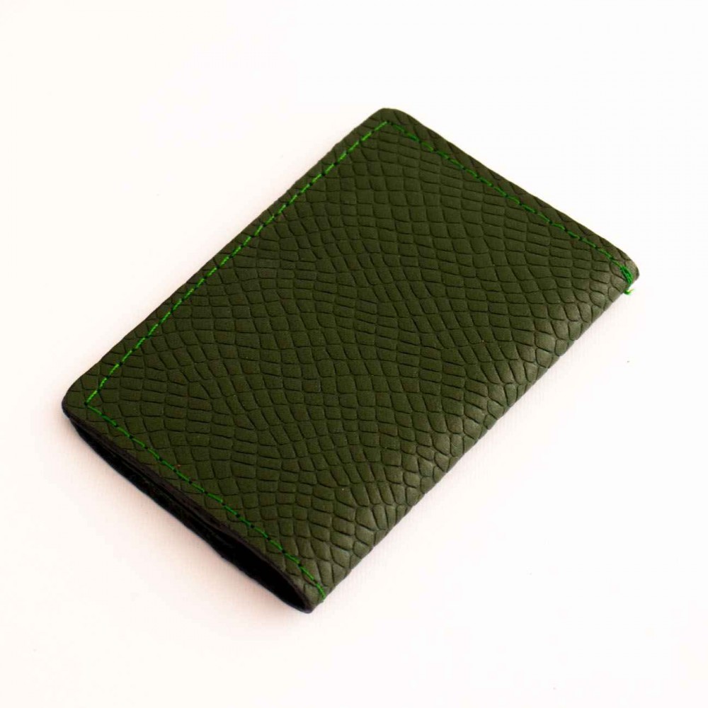 جاکارتی چرم طبیعی طرح پوست ماری پیتون سبز کوچک کد 157