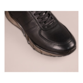 کفش راحتی مردانه چرم طبیعی مدل افرا کد 1003 مشکی