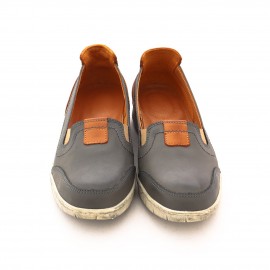 کفش چرم طبیعی زنانه تابستانی مدل مارین طوسی و عسلی maryan