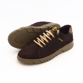 کفش چرم طبیعی مردانه اسپرت طرح تیمبرلند قهوه‌ای