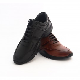 کفش چرم طبیعی مردانه اسپرت مدل آیدین مشکی