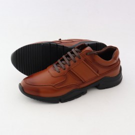 کفش چرم طبیعی مردانه اسپرت مدل آیدین عسلی