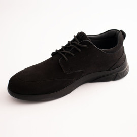 کفش چرم طبیعی مردانه راحتی مدل ارشیا جیر مشکی arshia