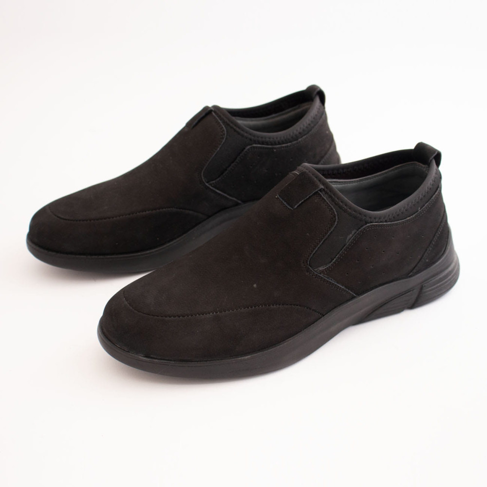 کفش چرم طبیعی مردانه راحتی مدل آرشام جیر مشکی arsham