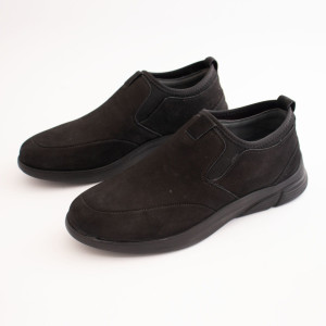 کفش چرم طبیعی مردانه راحتی مدل آرشام جیر مشکی arsham